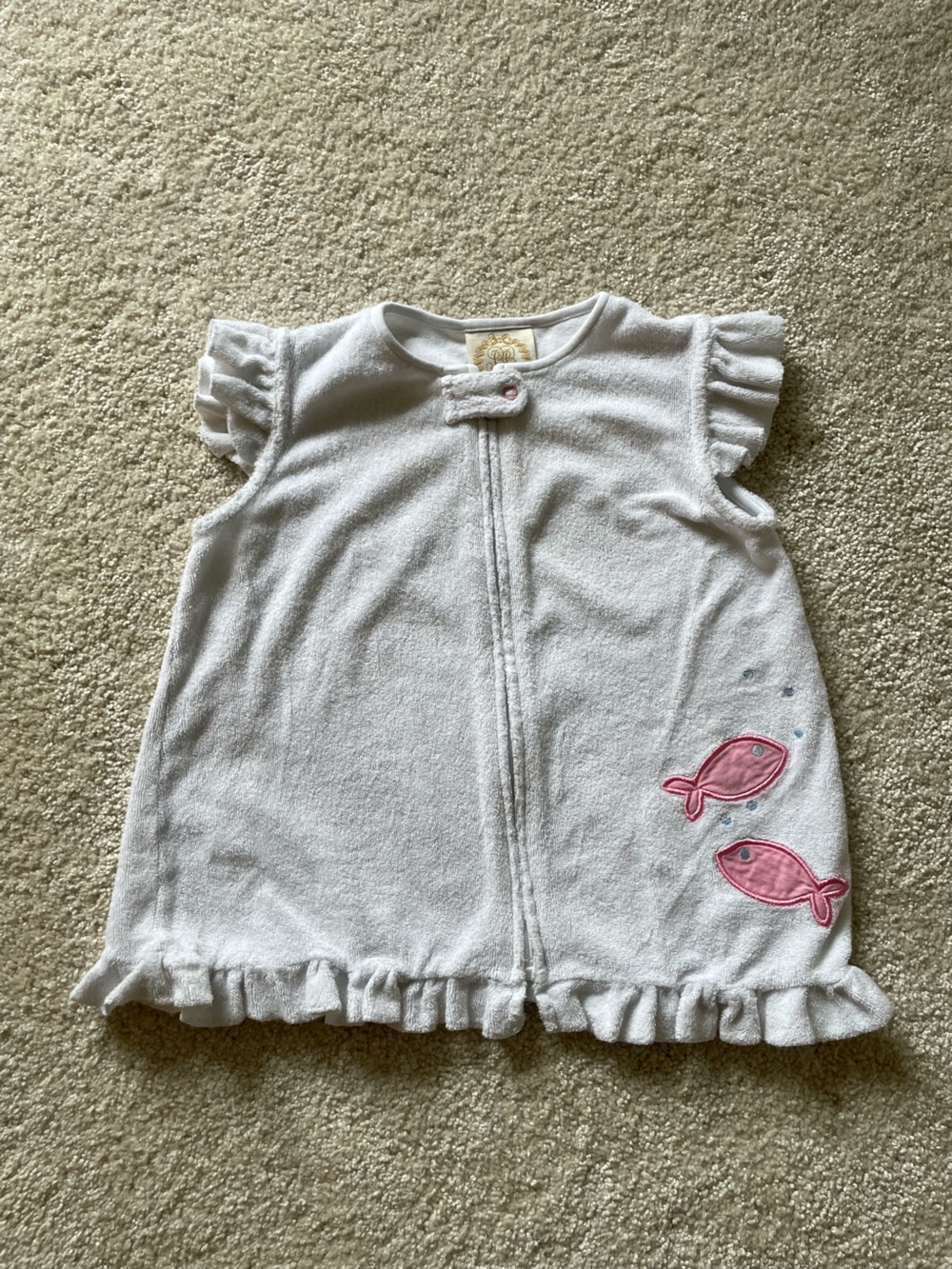 The Beaufort Bonnet Company White Ruffle-Sleeve swim coverup